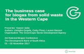 The business case for biogas from solid waste in the ......Medium size biogas facilities at abattoirs (>50 kWe;