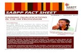SABPP - FACT SHEET no 1 JANUAY 2013 · 2018. 5. 10. · SABPP%FACT%SHEET%1:%JANUARY%2013%5%GAINING%QUALIFICATIONS%IN%THE%HRPROFESSION% 2 % NQF Level Qualification Type HIGHER EDUCATION