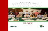Technical Workshop Linking Digital Resource Center (DRC) with …nhnpakistan.org/wp-content/uploads/2018/09/Event-Report... · 2018. 9. 12. · APP Communication Strategy, APP Portal.