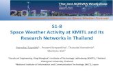 S1-8 Space Weather Activity at KMITL and Its Research ... · Ionospheric Study in the Equatorial Region. Ionospheric and GNSS Data Center. foF2, h’F, foE, Spread F Sporadic E, etc.