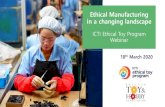 Ethical Manufacturing in a changing landscape ICTI Ethical Toy Program Webinar 18th March 2020. Welcome
