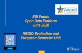 ESI Funds Open Data Platform June 2020 REGIO Evaluation and … · Tour and Introductory Video (click image) ESI FUNDS. 3 Demonstration 1. WEBSITE • Navigation, by theme, Fund,