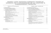 FRONT LOAD WASHER OWNER'S MANUAL MANUEL DE …...W11355369A W11355370A-SP FRONT LOAD WASHER OWNER'S MANUAL MANUEL DE L’UTILISATEUR DE LA LAVEUSE À CHARGEMENT FRONTAL Table of Contents