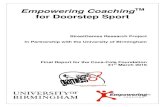 Empowering Coaching for Doorstep Sport · to Doorstep Sport Projects through trained StreetGames tutors and Doorstep Sport Advisors, and via on-line discussions and resources MET: