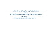 CMA Code of Ethics for Professional Accountants · CMA Code of Ethics for Professional Accountants 4 Structure of Section 290.1 This section addresses the independence requirements