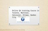 Online QA training Course in Toronto, Montreal, Vancouver, Ottawa, Quebec City, Edmonton