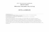 Mental Health Nursing ITT Technical Instituteitt-tech.info/wp-content/uploads/2016/09/NU2740T_Syllabus.pdf · Mental Health Nursing Syllabus 2 Date: 6/13/2016 8. Describe the role