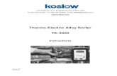 Koslow Scientific Company · 172 Walkers Lane, Englewood, NJ, 07631 USA Tel 201.541.9100 Fax 201.541.9330 Email sales@koslow.com  Thermo-Electric Alloy Sorter