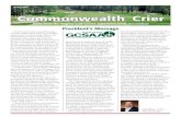 Commonwealth Crier - Cybergolf...Commonwealth Crier News from the Virginia Golf Course Superintendents Association Spring 2014 I hope everyone has survived this past winter’s weather