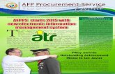 UPDATE ON ISO AFPPS starts 2015 with CERTIFICATION ...afp-ps.revlv.com/gazette/2014 GAZETTE/6TH ISSUE NOV-DEC 2014 … · Inching closer to ISO 9001:2008 Certification, the AFP Procurement