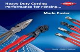 Heavy Duty Cutting Performance for Fencing Made Easier. · 2017. 12. 6. · 9O 51-201/2000 843221010539 8” Round Nose Fencing Pliers 9/64” 1/2” 12 9O 51-251/2000 843221010553