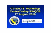 CV-SALTS Workshop Central Valley RWQCB 17 August 2016€¦ · CV-SALTS Workshop Proposed Basin Plan Amendment to Establish Salinity Objectives in the Lower San Joaquin River Jim Brownell