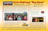 Solon Robinson welcomed Indiana’s First Lady, Calendar of ... · Madaline Boyll, Joshua Erb, Lucas Bartochowski Congratulations to the following students for earning 5 bees in the