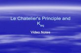 Le Chatelier's Principle and Keq...Le Chatelier’s Principle If the system is a gas, an increase of pressure will shift the system toward the side with the smallest number of gas