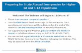 Preparing for Study Abroad Emergencies for Higher Ed and K ... · abroad American Citizens . Services―in Consular Affairs― is for individual ... • Study Abroad & Other International