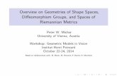 Overview on Geometries of Shape Spaces, Diffeomorphism ...michor/Paris-2014.pdf · Overview on Geometries of Shape Spaces, Di eomorphism Groups, and Spaces of Riemannian Metrics Peter
