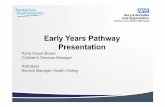 Early Years Pathway Presentation · Early Years Pathway Presentation Petra Hayes-Bower Children’s Services Manager Kath Beer Service Manager, Health Visiting. ... with our early