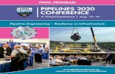 Pipelines 2020 Conference Final Program · Robert Carpenter, Aff., M.ASCE Oildom Publishing Mike Kezdi ... design and construction pitfalls . • Present practical thrust restraint