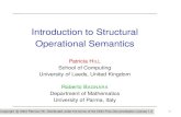 Introduction to Structural Operational Semantics · APPROACHES TO SEMANTICS Operational Semantics: The meaning of a program in terms of how it executes on an abstract machine. This