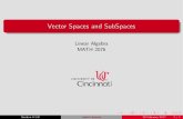 Vector Spaces and SubSpaces - UC Homepageshomepages.uc.edu/~herronda/linear_algebra/beamers/Chpt4...Examples of Vector Spaces Some simple examples: 1 Rn is a vector space ^ 2 Rm n