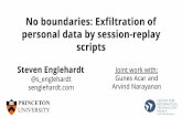personal data by session-replay No boundaries ...“No boundaries: Exfiltration of personal data by session-replay scripts” (freedom-to-tinker.com) “No boundaries for user identities: