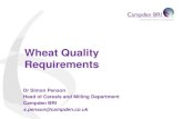 Wheat Quality Requirements - WGIN · Impact of grain α-amylase on baking quality. • Expressed as Hagberg Falling Number • Required in bread dough to provide sugars for gas production