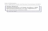 Status Report: Implementation of State Auditor I-900 ...leg.wa.gov/JLARC/I-900/Documents/I-900_recommendations_2010.pdf2010 JLARC Status Report – Implementation of SAO I-900 Recommendations