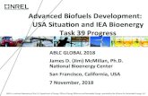 Advanced Biofuels Development: USA Situa7on and IEA ... · Marine Biofuels Market Opportunity 21 − SWOT analysis for marine biofuels Key Findings: • Large market: 90% int’l