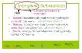 Inorganic Substances - Sci Spencer€¦ · direct all cell processes catalysts transport movement protection immune growth energy storage cell structures energy. Organic Substances
