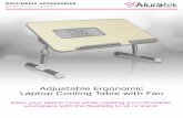 Adjustable Ergonomic Laptop Cooling Table with Fan · Aluratek’s Adjustable Ergonomic Laptop Cooling Table with Fan is a great solution to cool your laptop while providing a comfortable