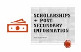 Scholarships and... · Scholarships Currently there is an automatic award for Grade 12 students. Admissions must be completed by March 1, 2021. Eligibility: minimum of 85% Grade 12