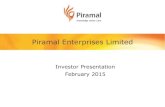 Piramal Enterprises Limitedsegments within formulations manufacturing • Significant synergies with existing business expected by uniting the strengths, competencies, expertise and