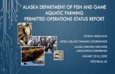 Alaska Department of Fish and Game Aquatic Farming ... · alaska department of fish and game aquatic farming permitted operations status report cynthia pring-ham adf&g aquatic farming