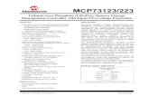 MCP73123/223 Data Sheet · Precondition Hysteresis VPHYS — 100 — mV VBAT High-to-Low (Note 1) Charge Termination Charge Termination Current Ratio ITERM/IREG 3.7 5 6.3 % PROG =