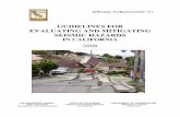 GUIDELINES FOR EVALUATING AND MITIGATING SEISMIC … · Michael Reichle, Supervising Geologist, GP 943 Theodore Smith, Senior Engineering Geologist, RG 3445, EG 1029 Robert Sydnor,