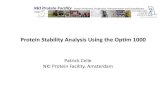 Protein Stability Analysis Using the Optim 1000 · Optim 1000 Optim 1000 Simultaneous measurement of: •Intrinsic protein fluorescence •Static light scattering •Extrinsic fluorescence