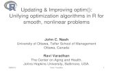 Updating & Improving optim(): Unifying optimization ...Varad… · optim, (c) providing guidance to useRs on choosign appropriate algorithms, as well as on problem formulation, scaling