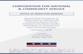 CORPORATION FOR NATIONAL & COMMUNITY SERVICEThe draft report was issued to management on January 23, 2018. The Corporation for National & Community Service (CNCS) requested that we