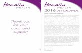 2016 ANNUAL APPEAL - benallahealth.org.au · ANNUAL APPEAL Dear Community Member, I am launching the Benalla Health 2016 Annual Appeal which is our major fund-raising activity for