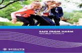 SAFE FROM HARM WORLD POLICY - Scouting · Scouting Policy include specific elements that aim to eliminate or reduce the potential for harm to children and young people. These elements