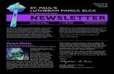 Rev. Chad Adamik, Pastor NEWSLETTERstorage.cloversites.com/stpaulslutheranfamily/documents/2019 SPLF MAY... · Happy Easter, dear church! The Rev. Elizabeth A. Eaton Presiding Bishop