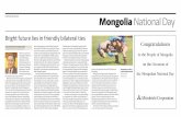 (Anniversary special) Mongolia National Day · 7/11/2017  · diplomatic relations between Mongolia and Japan, I would like to extend my warmest greetings to the readers of The Japan