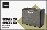 ORIGIN 20 ORIGIN 50€¦ · qualified technician – your Marshall dealer can help you with this. MAINS INPUT & FUSE: The specific mains input voltage rating that your amplifier has