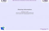 Sharing Information - docs. Creative Commons works in a similar way. High Performance Computing @ Louisiana