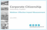 Corporate Citizenship · Webinar: Effective Impact Measurement June 2014 . 2 ... market development Discover opportunities to strengthen the value chain . 9 ... operations. 10 Measuring