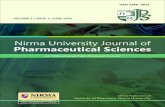 Nirma University Journal of Pharmaceutical Sciences€¦ · New Delhi Dr. Pulok Mukherjee Kolkata Dr. Lal Hingorani Anand Dr. G.P. Pandey, Lucknow Lucknow ... Ravisinh Solanki, Nrupesh