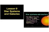 Lesson 9 Star Systems and Galaxies€¦ · Lesson 9 Star Systems and Galaxies. Star systems and clusters 'Our Sun is the only. star in our solar system Most stars are members of groups