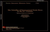 New The Volatility of International Trade Flows in the 21 Century · 2016. 8. 4. · The above discussion suggests that understanding the factors affecting the volatility of international
