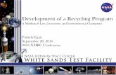 Development of a Recycling Program · WSIT Accomplishments WSIT are the Environmental Champions at WSTF: Assumed oversight of WSTF solid waste contract in 2012, single stream and
