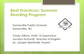 Best Practices: Summer Reading Program · Summer Reading Program Framework: • Design a mandatory Summer Reading Program that differentiates program requirements and activities by